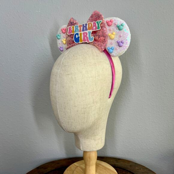 Birthday Girl Minnie Ears | Disney-Inspired Mickey Mouse Ears Headband - Picture 3 of 5